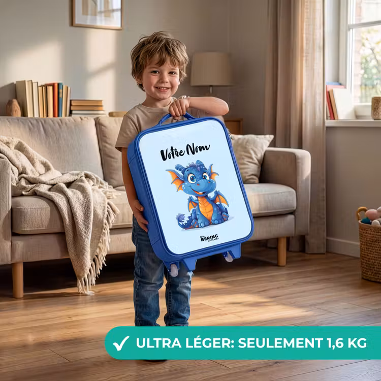 Valise enfant avec nom - Bleu - Dragon minuscule — 3
