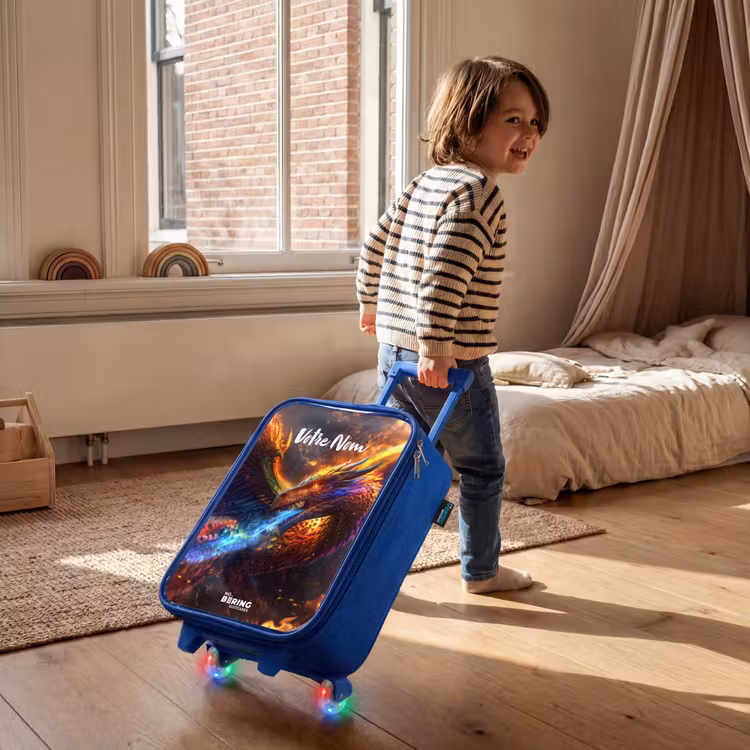 Valise enfant avec nom - Bleu - Guerrier chromatique — 2