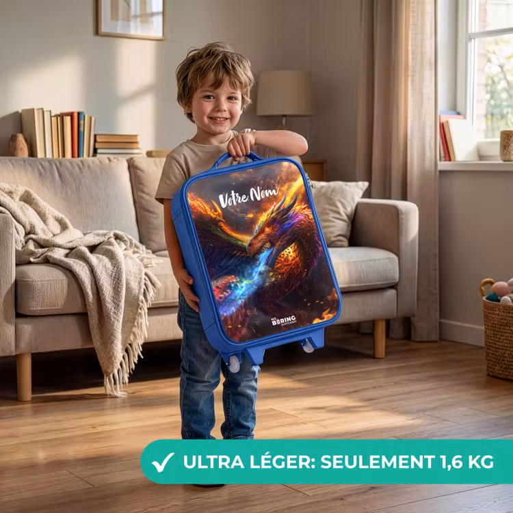 Valise enfant avec nom - Bleu - Guerrier chromatique — 3