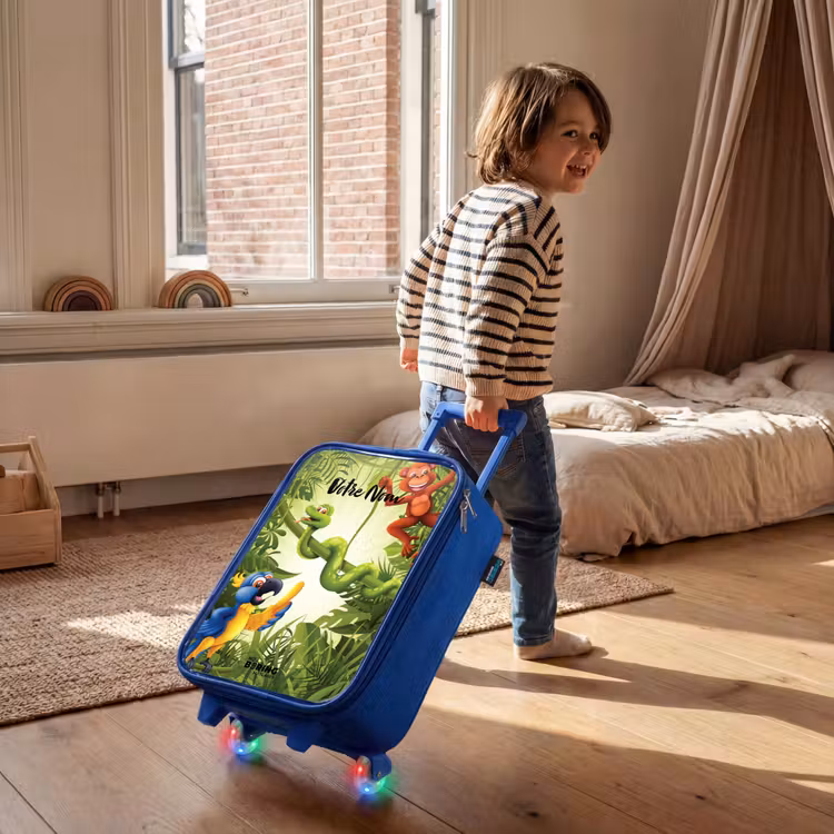 Valise enfant avec nom - Bleu - Jolly jungle — 2