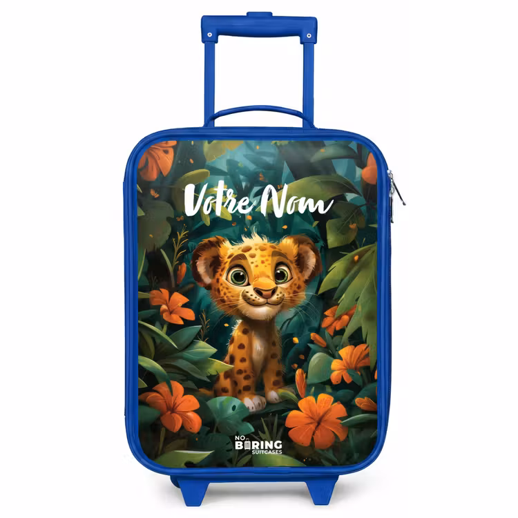 Valise enfant avec nom - Bleu - Liam léopard — 1