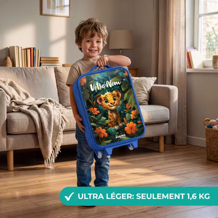 Valise enfant avec nom - Bleu - Liam léopard — 3