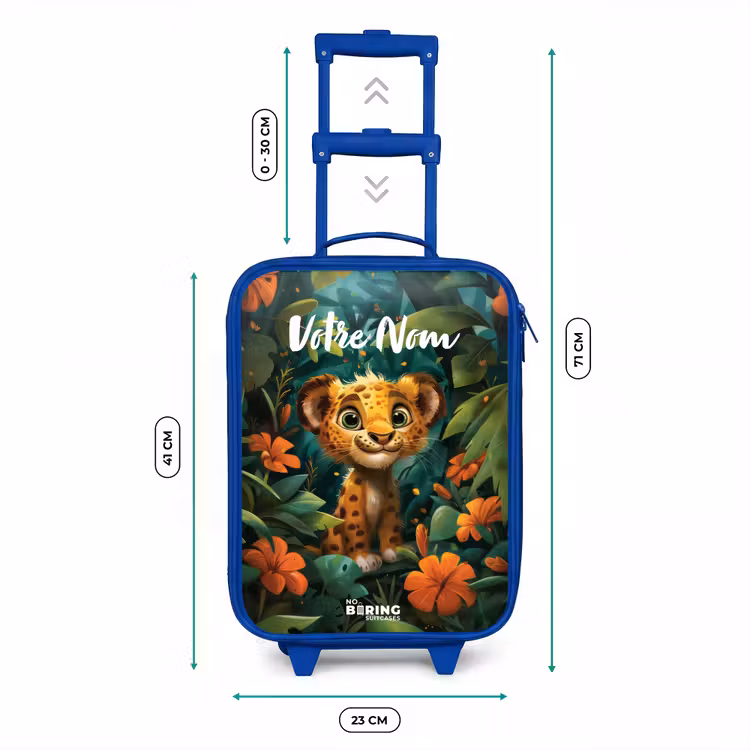 Valise enfant avec nom - Bleu - Liam léopard — 6