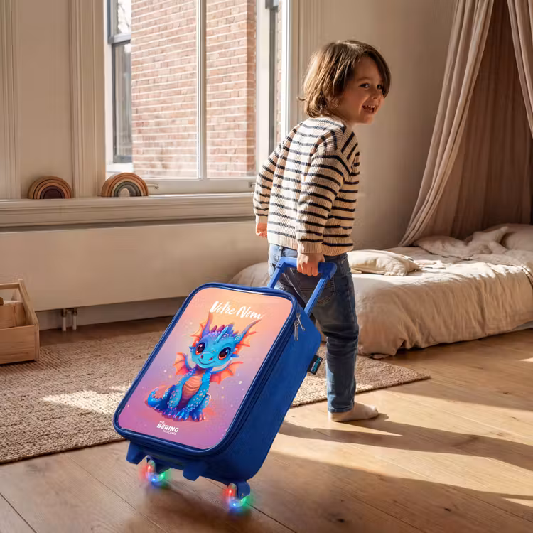 Valise enfant avec nom - Bleu - Mignon bébé dragon — 2