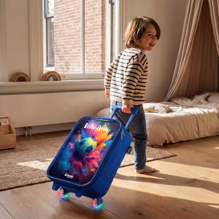Valise enfant avec nom - Bleu - Néon - Boule - Colorée — 2