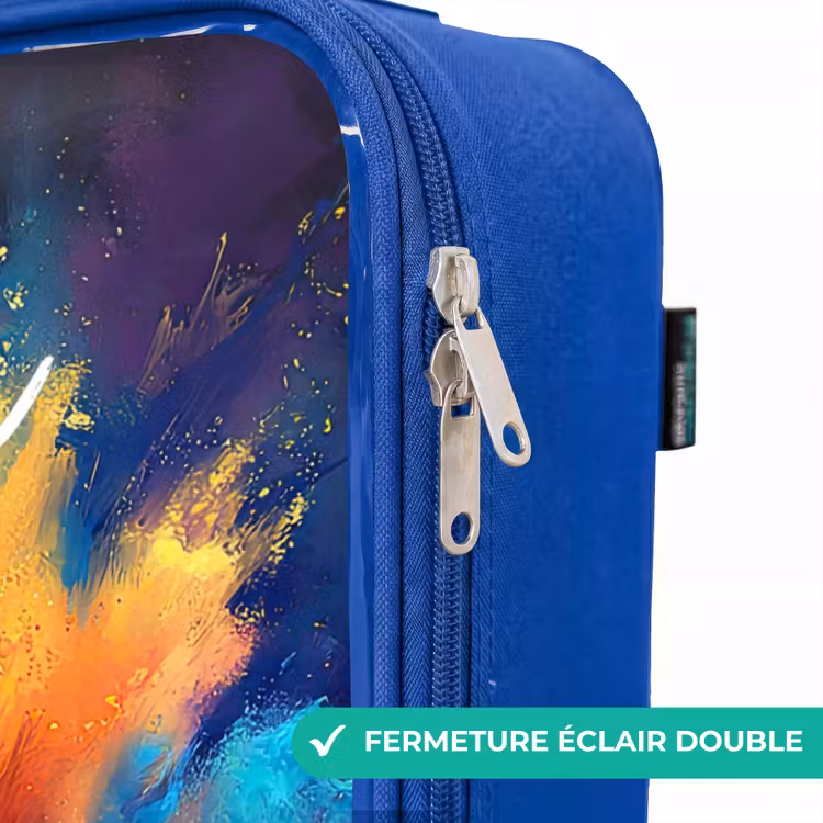 Valise enfant avec nom - Bleu - Néon - Boule - Colorée — 7
