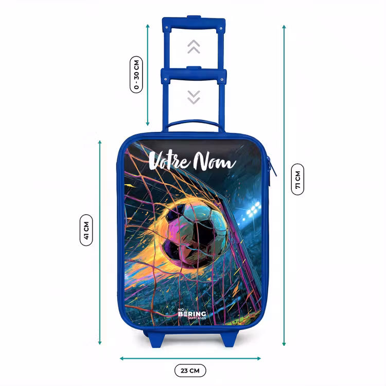Valise enfant avec nom - Bleu - Néon - Filet - Football - Coloré — 6