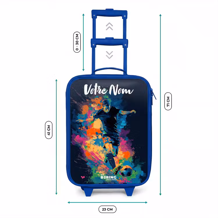Valise enfant avec nom - Bleu - Néon - footballeur - coloré — 6