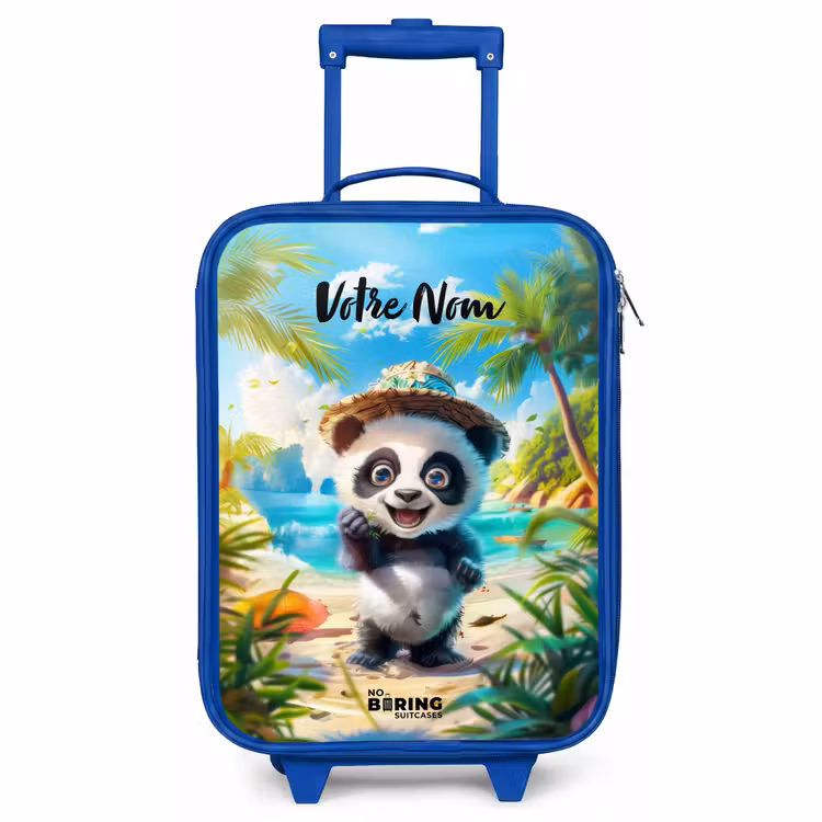 Valise enfant avec nom - Bleu - Pablo panda — 1