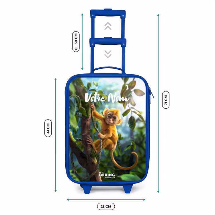 Valise enfant avec nom - Bleu - Singe Alex — 6