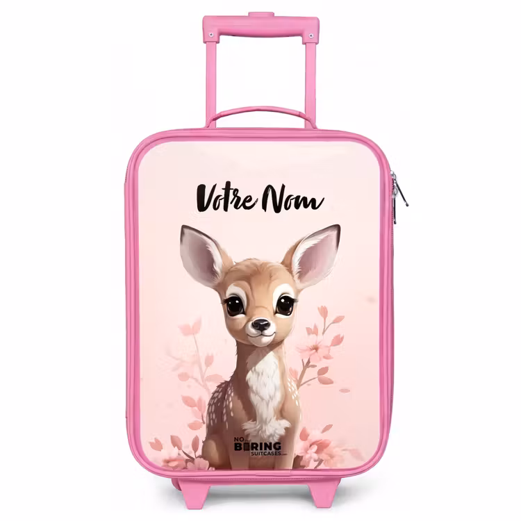 Valise enfant avec nom - Rose - Chevreuil Hedwig — 1
