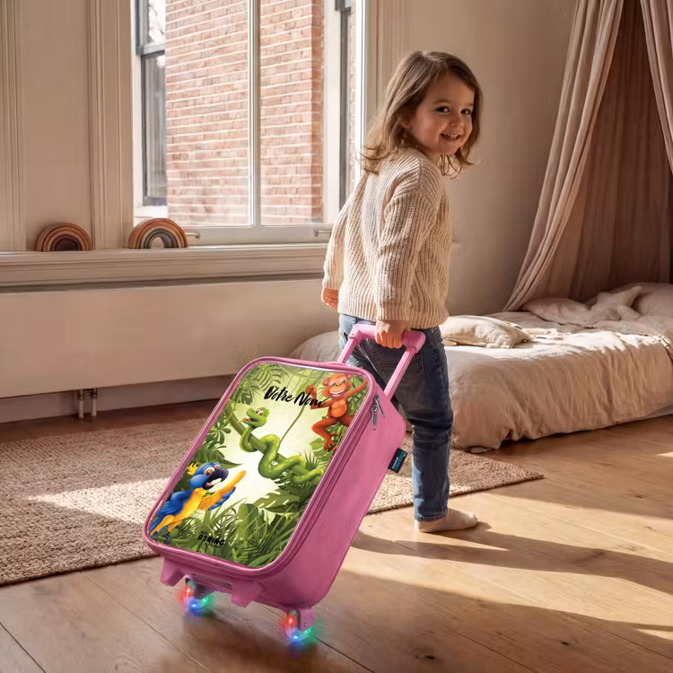 Valise enfant avec nom - Rose - Jolly jungle — 2