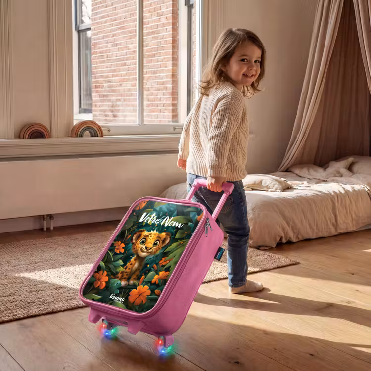 Valise enfant avec nom - Rose - Liam léopard — 2
