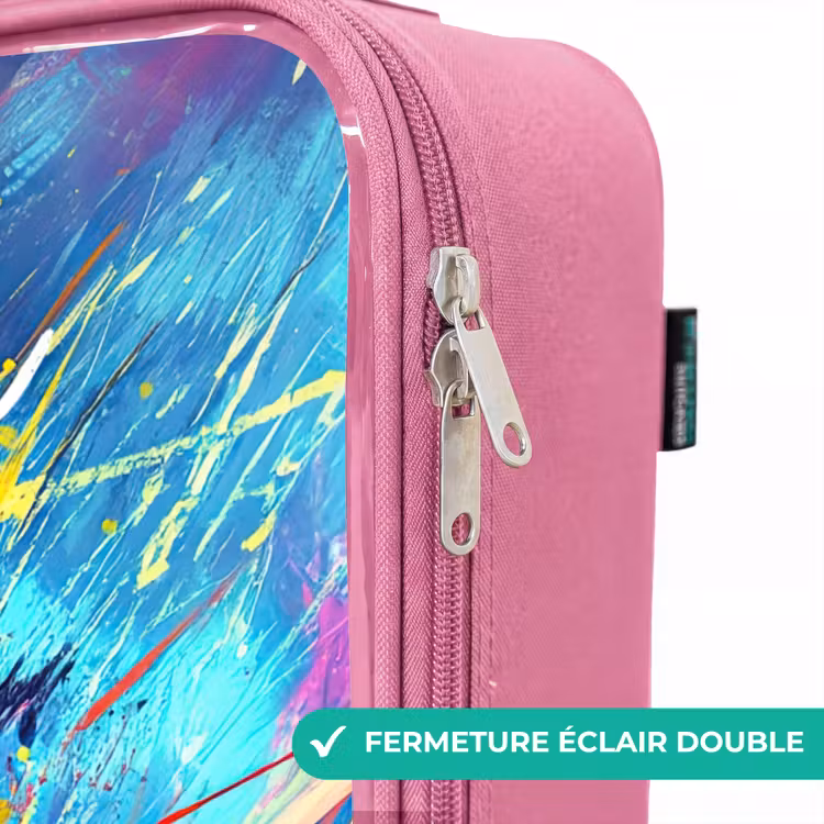 Valise enfant avec nom - Rose - Néon - Football - Coloré — 7