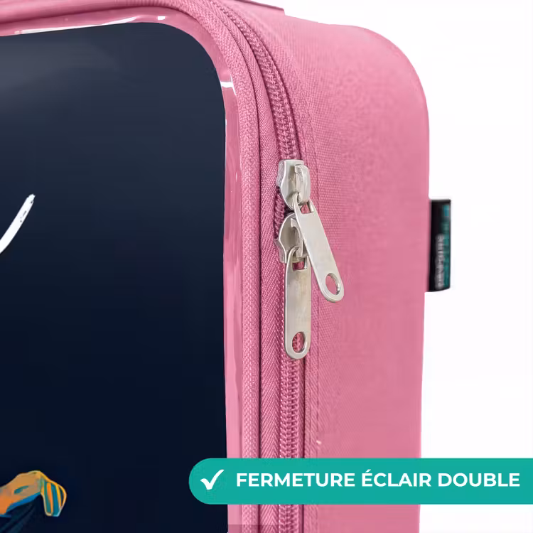 Valise enfant avec nom - Rose - Néon - footballeur - coloré — 7