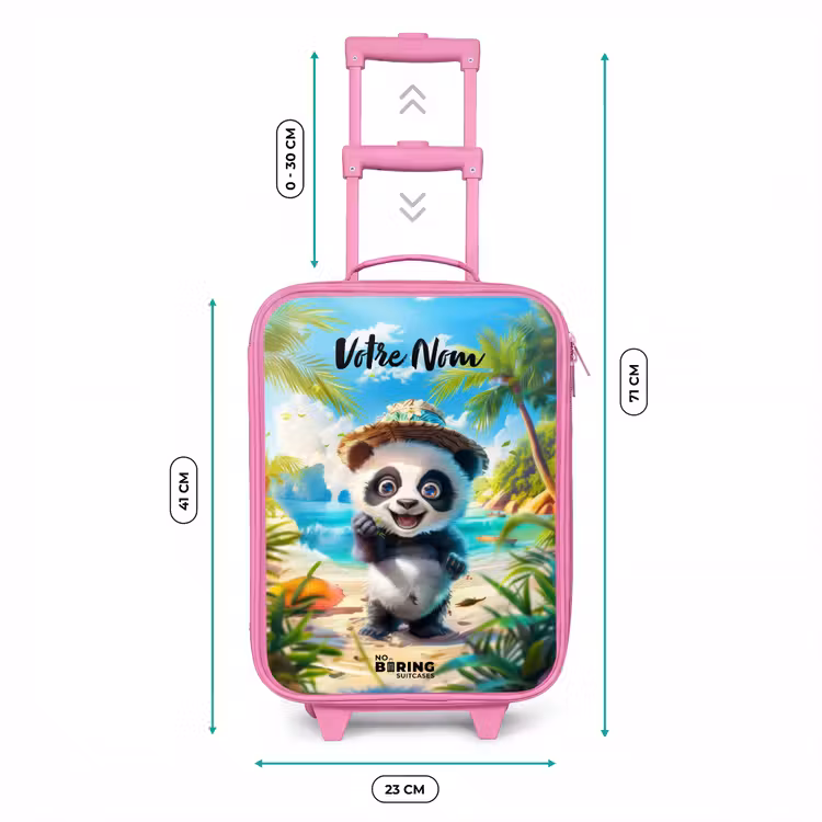 Valise enfant avec nom - Rose - Pablo panda — 6