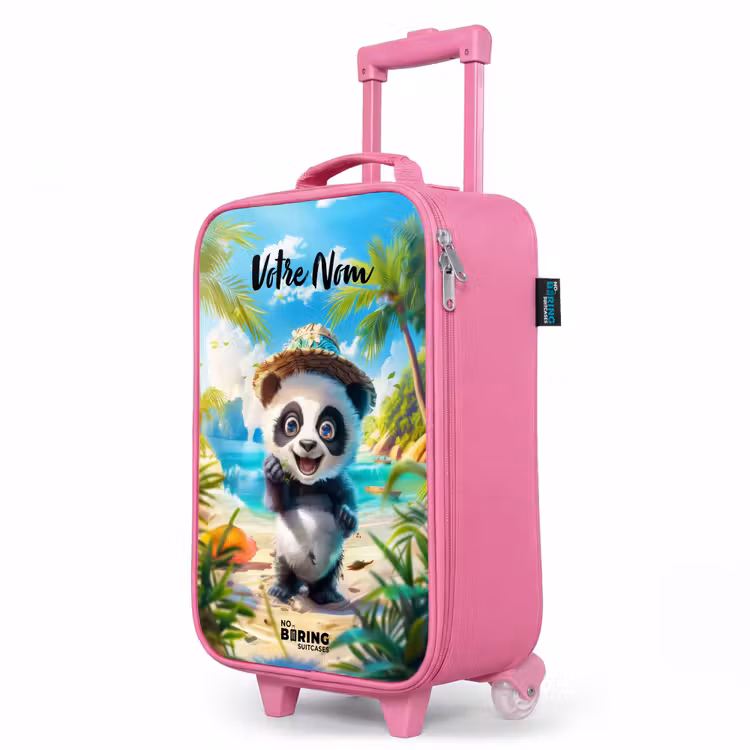 Valise enfant avec nom - Rose - Pablo panda — 8