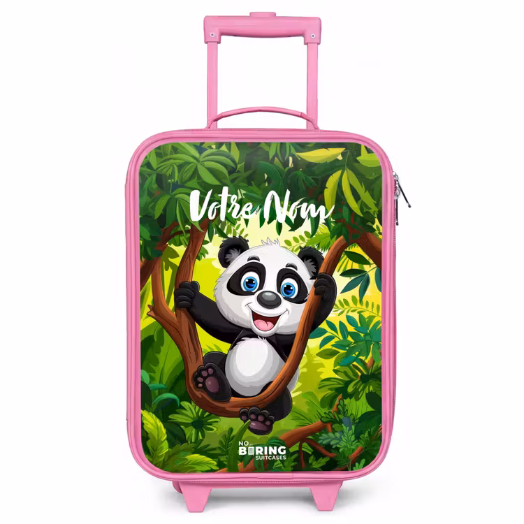 Valise enfant avec nom - Rose - Pedro panda — 1