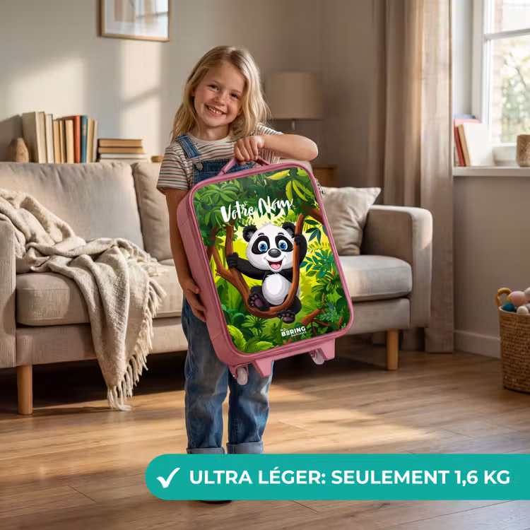 Valise enfant avec nom - Rose - Pedro panda — 3
