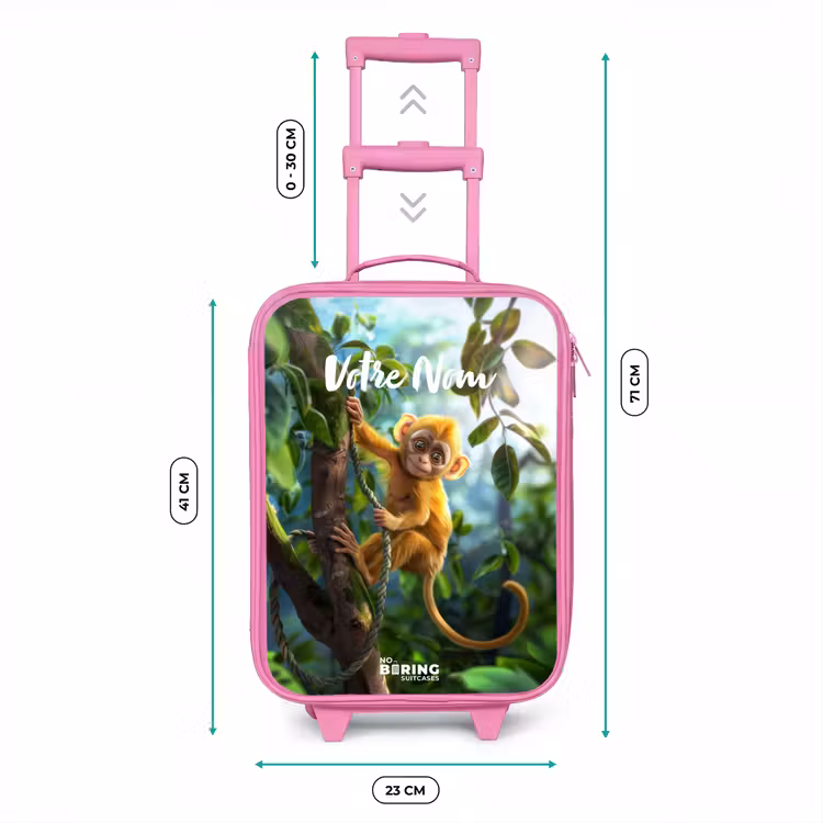 Valise enfant avec nom - Rose - Singe Alex — 6