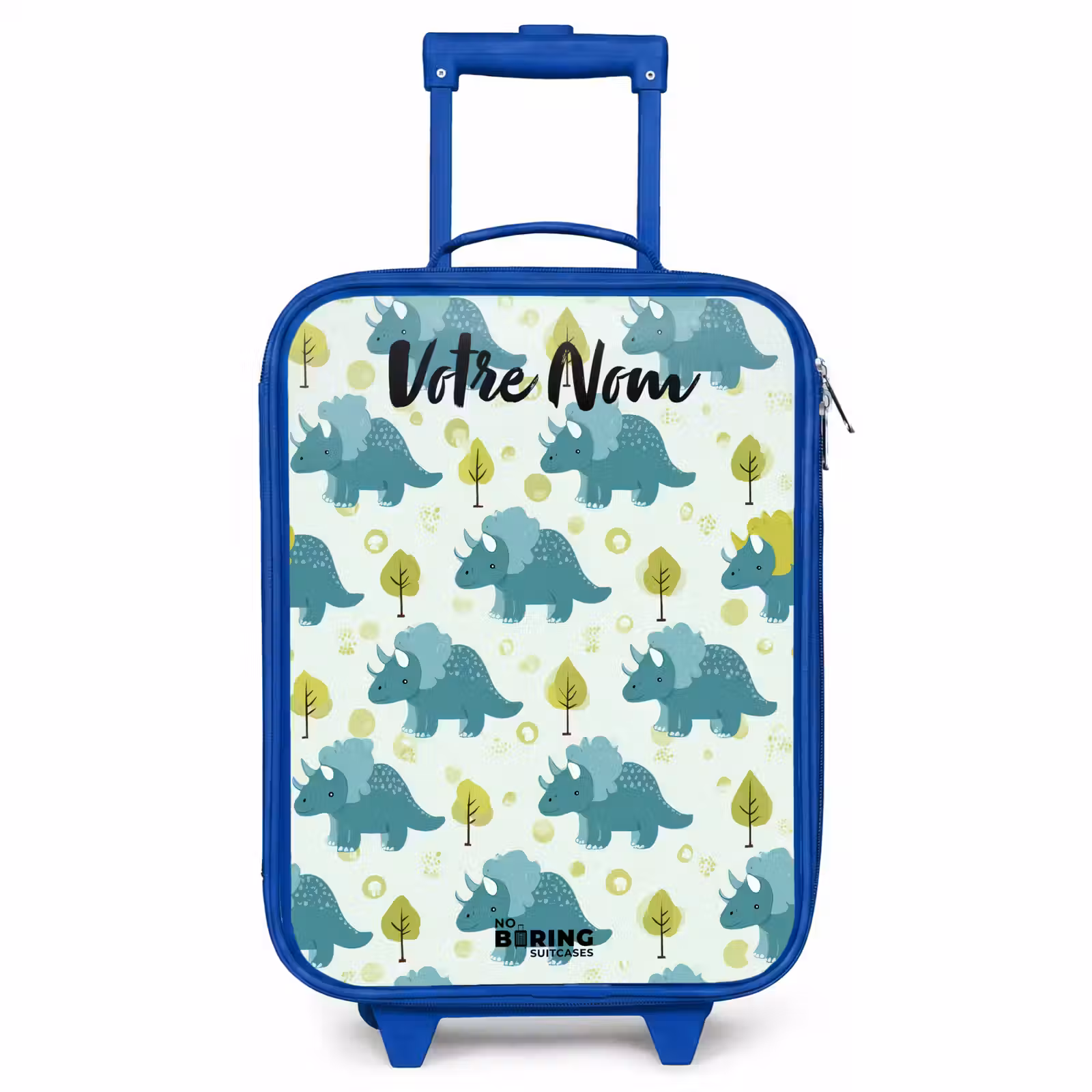 Valise enfant avec nom - Bleu - Dinos - Motif - Nature — 1