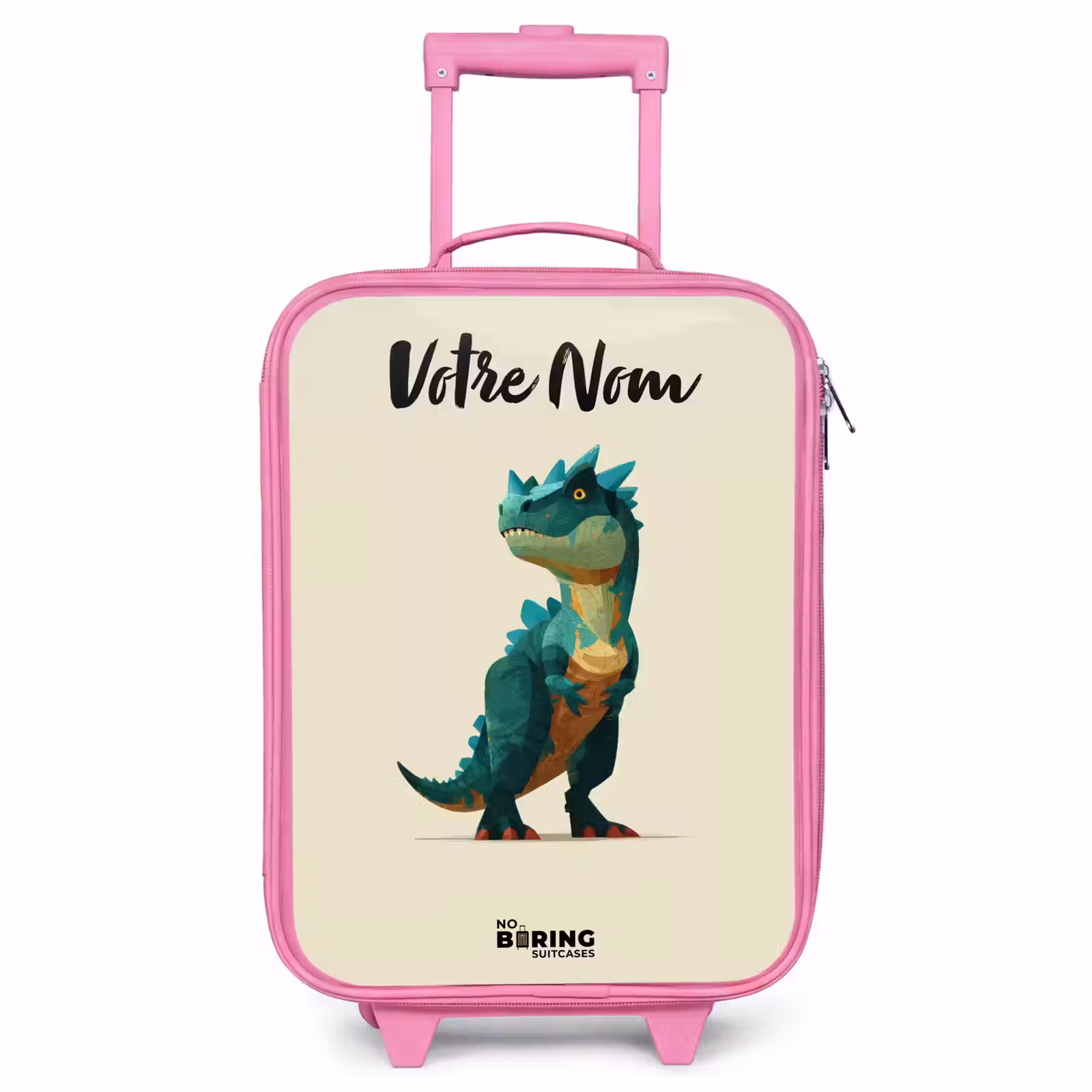 Valise enfant avec nom - Rose - Dino - Animal - Vert — 1