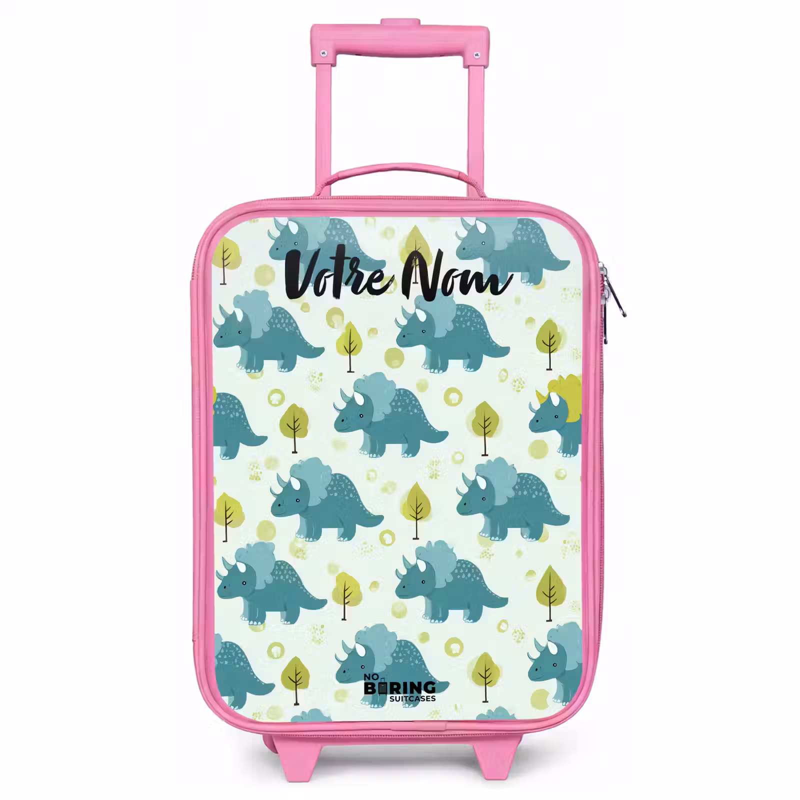Valise enfant avec nom - Rose - Dinos - Motif - Nature — 1