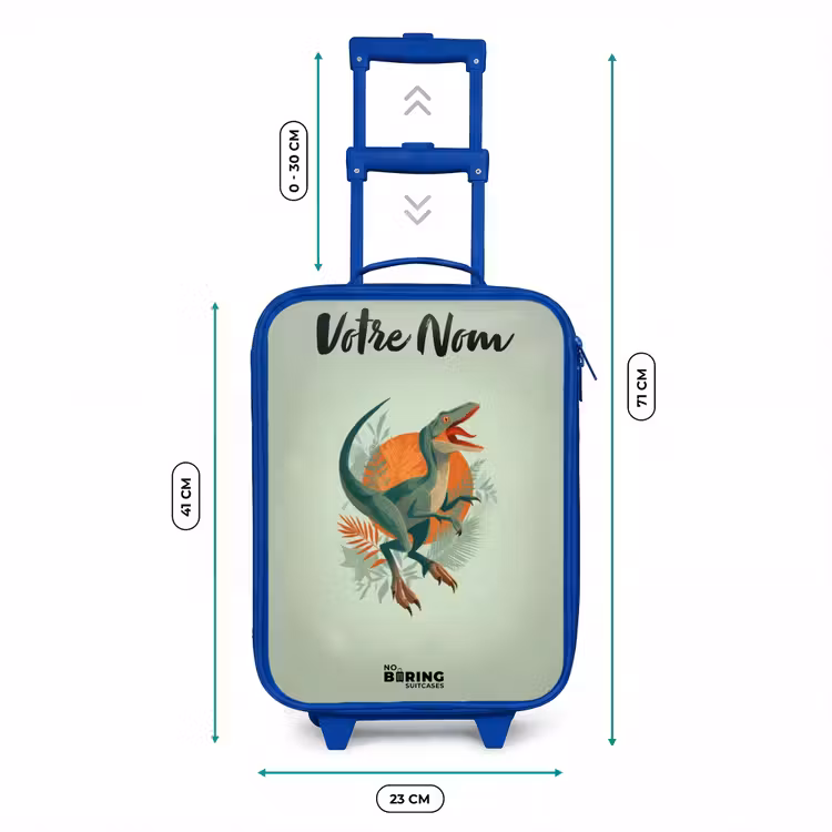 Valise enfant avec nom - Bleu - Animal - Dino - Nature — 6