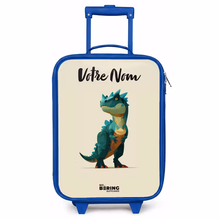 Valise enfant avec nom - Bleu - Dino - Animal - Vert — 1