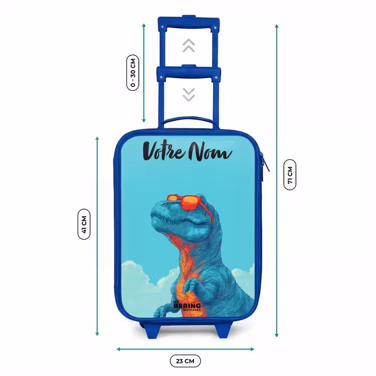 Valise enfant avec nom - Bleu - Dino - Lunettes de soleil - Bleu — 6