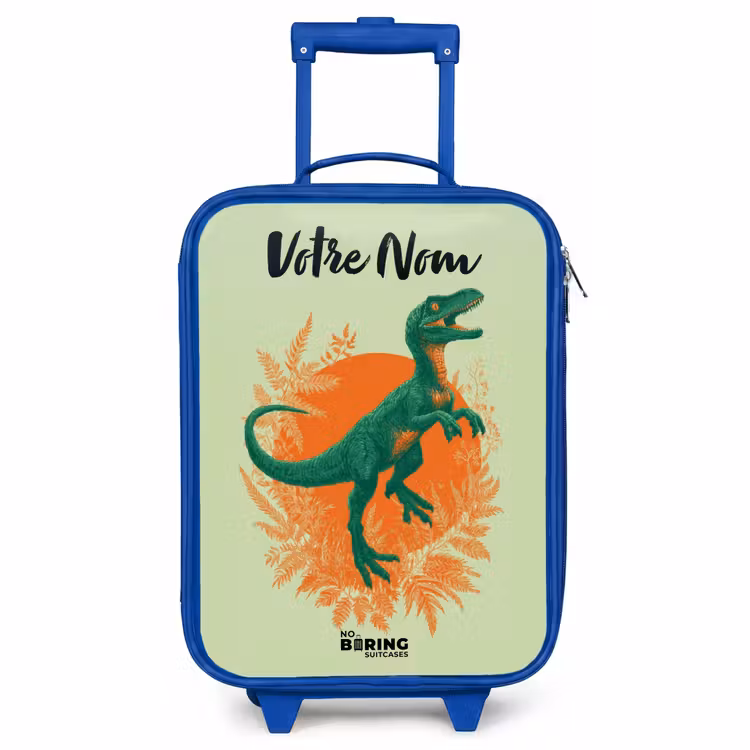 Valise enfant avec nom - Bleu - Dino - Nature - Vert — 1