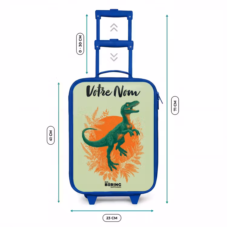 Valise enfant avec nom - Bleu - Dino - Nature - Vert — 6