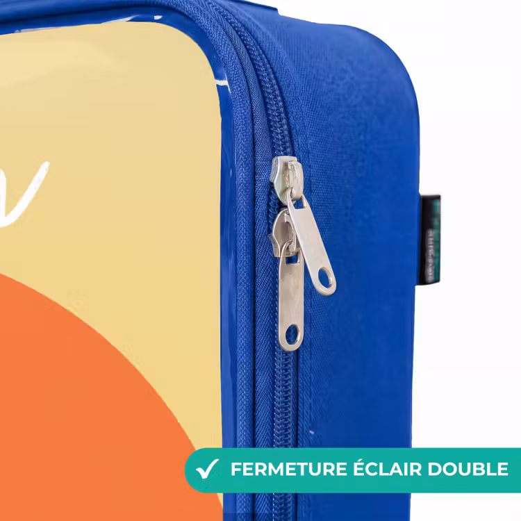 Valise enfant avec nom - Bleu - Dino - Triceratops - Animal — 7