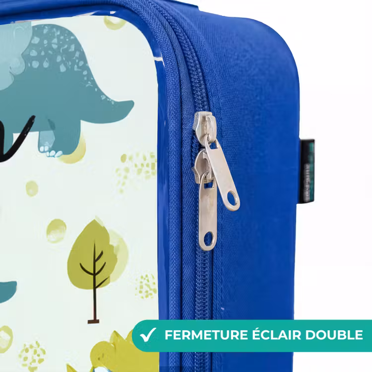 Valise enfant avec nom - Bleu - Dinos - Motif - Nature — 7