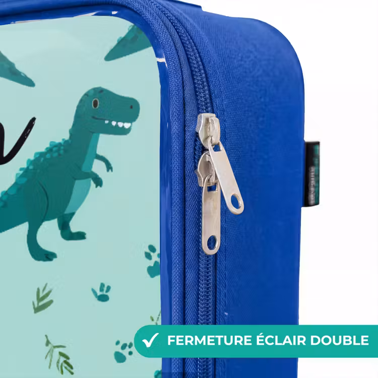 Valise enfant avec nom - Bleu - Dinos - Motif - Vert — 7