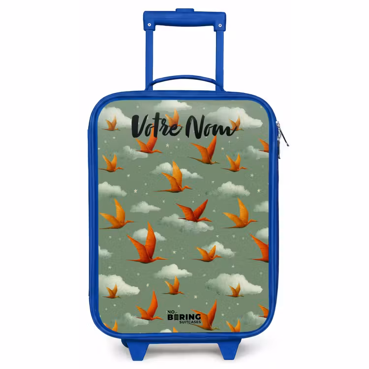Valise enfant avec nom - Bleu - Motif - Dino - Ptérosaures — 1