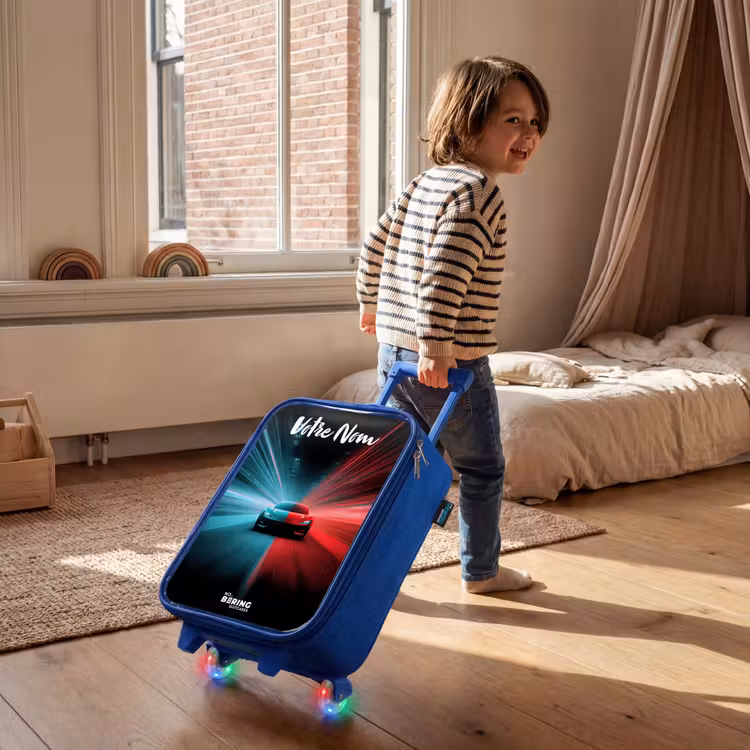 Valise enfant avec nom - Bleu - Voiture de sport - Bleu - Néon - Ville — 2