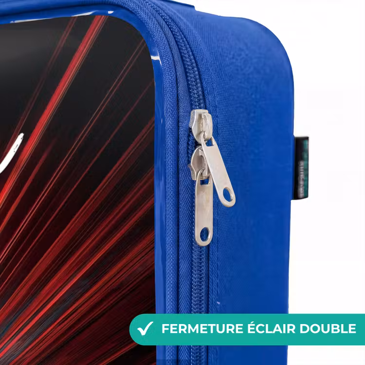 Valise enfant avec nom - Bleu - Voiture de sport - Bleu - Néon - Ville — 7