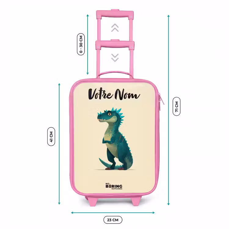 Valise enfant avec nom - Rose - Dino - Animal - Bleu - Vert — 6