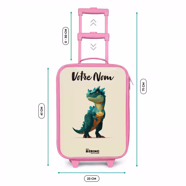 Valise enfant avec nom - Rose - Dino - Animal - Vert — 6
