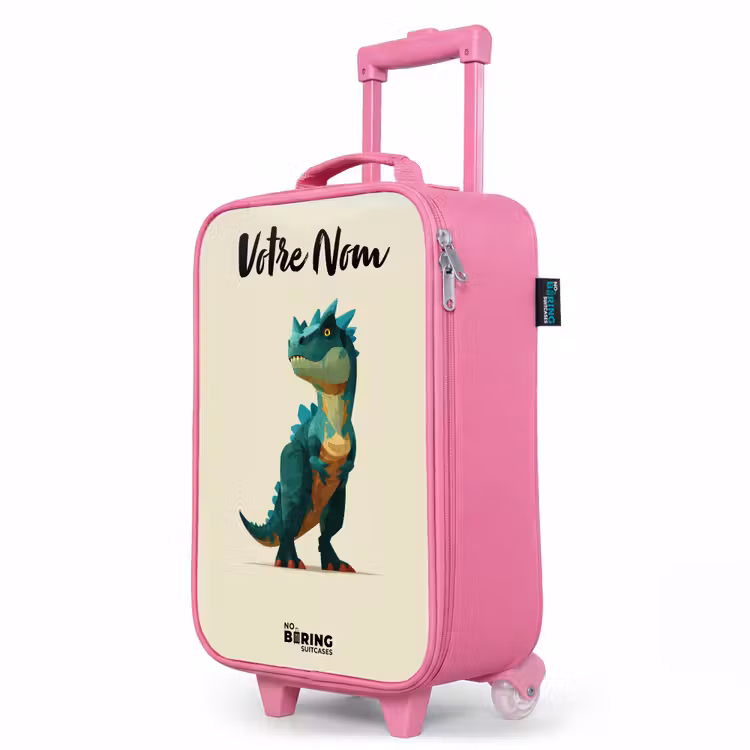 Valise enfant avec nom - Rose - Dino - Animal - Vert — 8