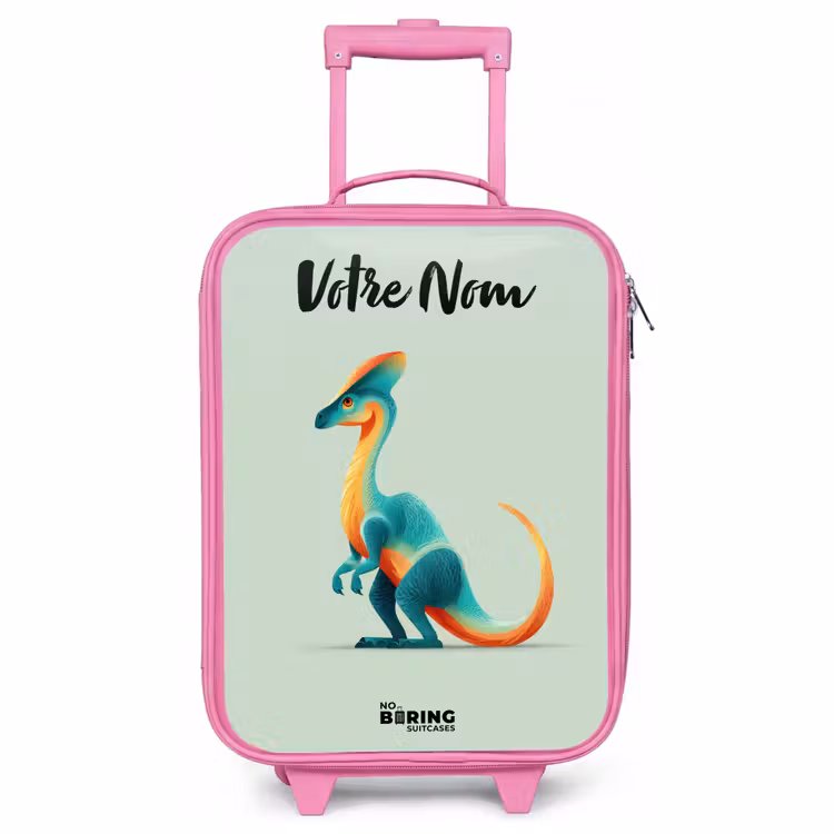 Valise enfant avec nom - Rose - Dino - Bleu - Animal — 1