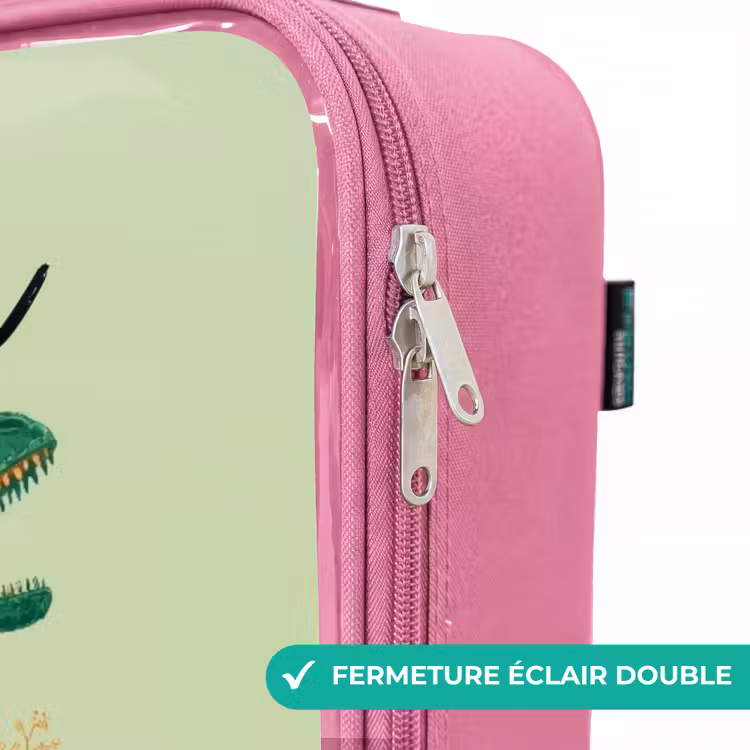 Valise enfant avec nom - Rose - Dino - Nature - Vert — 7