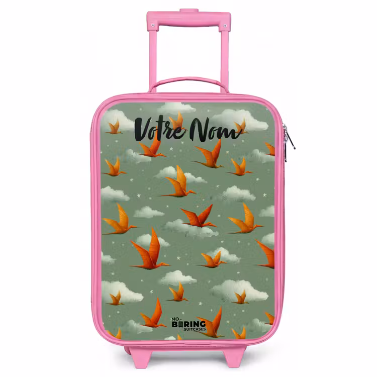 Valise enfant avec nom - Rose - Motif - Dino - Ptérosaures — 1