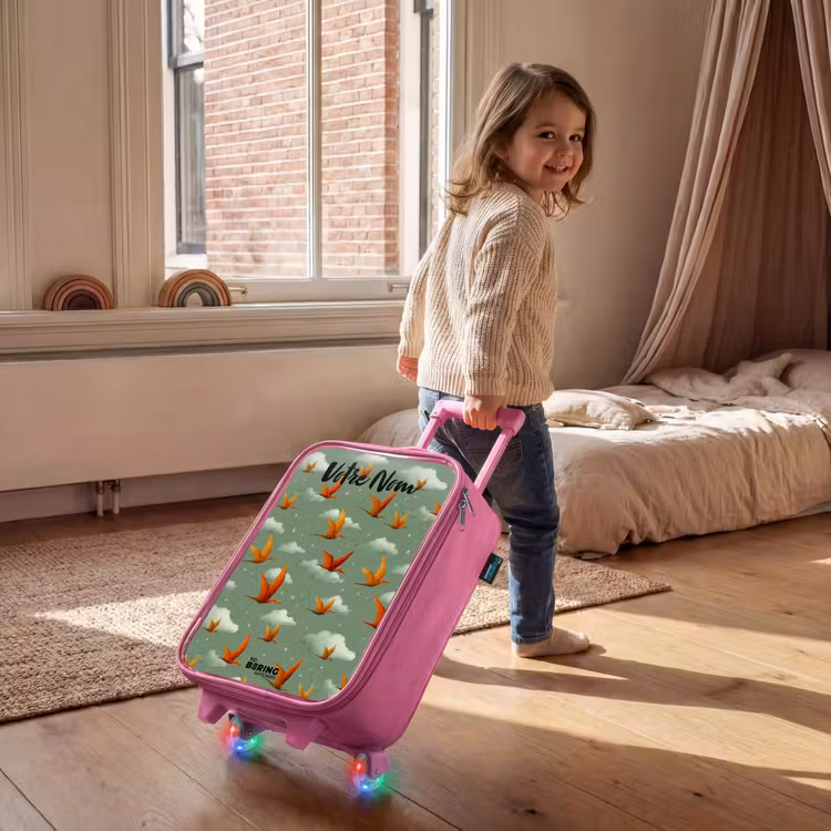 Valise enfant avec nom - Rose - Motif - Dino - Ptérosaures — 2
