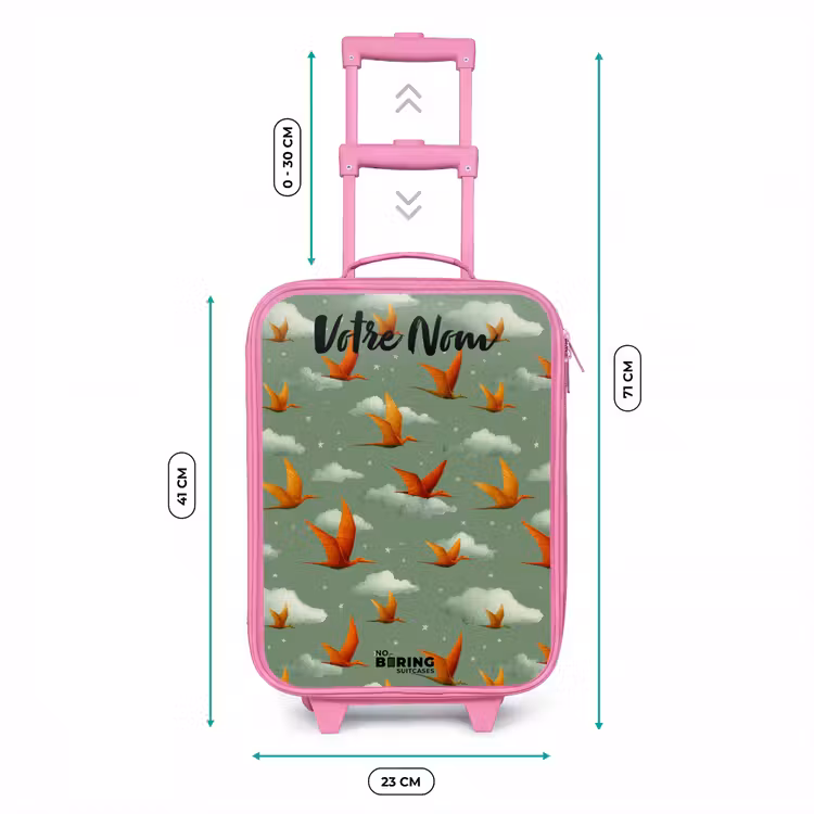 Valise enfant avec nom - Rose - Motif - Dino - Ptérosaures — 6