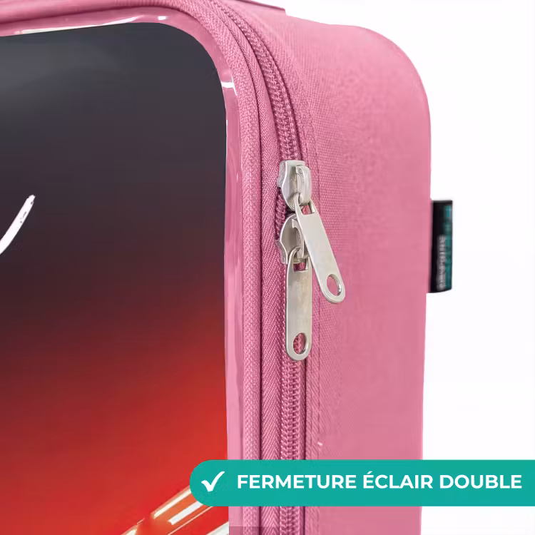 Valise enfant avec nom - Rose - Voiture de course - Eclairage - Néon - Rouge — 7