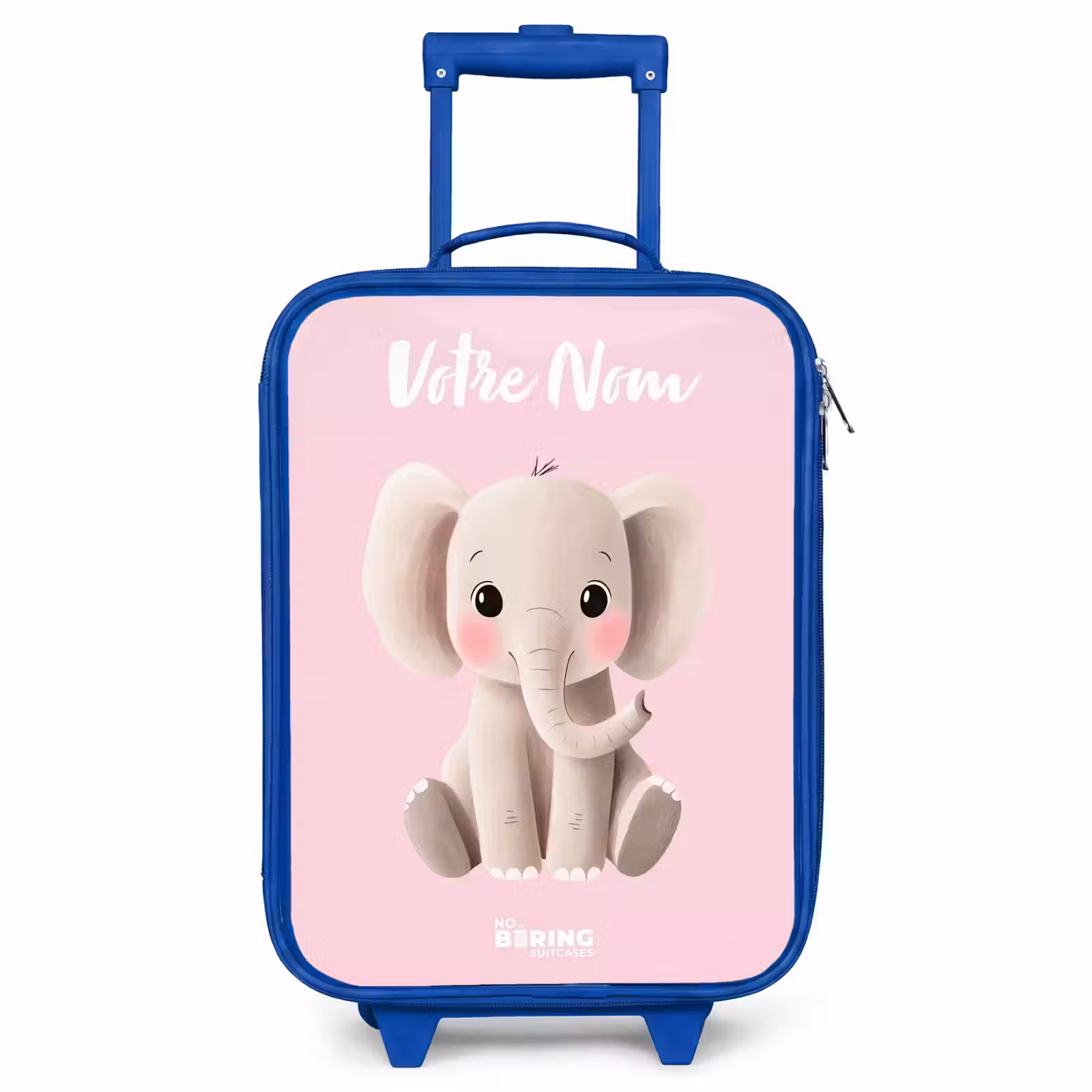 Valise enfant avec nom - Bleu - Eléphant - Gris - Bébé - Tronc — 1