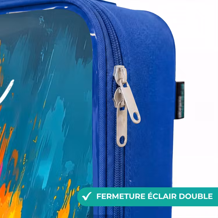 Valise enfant avec nom - Bleu - Abstrait - Tracteur - Vert — 7