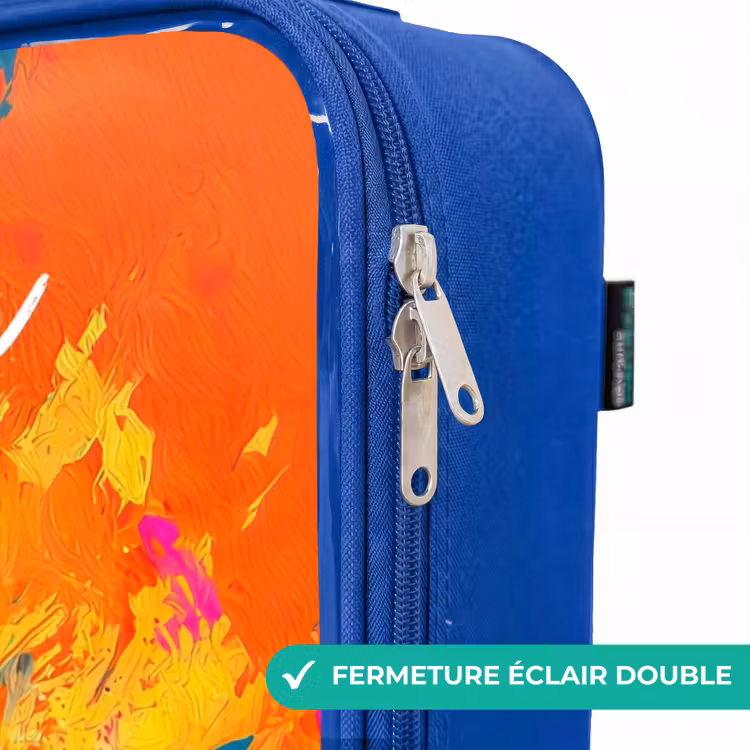 Valise enfant avec nom - Bleu - Camion monstre - Abstrait - Éclaboussures de peinture - Coloré — 7